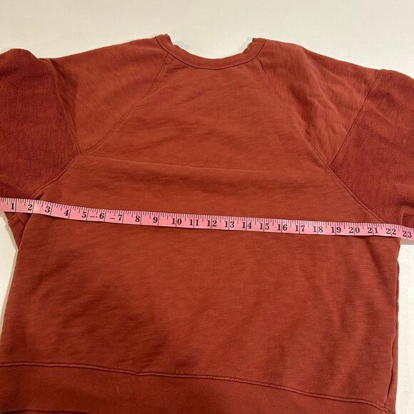 Madewell MWL Pullover Sweatshirt Rust Red Slouchy Raglan Sleeve Top Size M - Picture 9 of 14